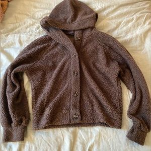 Fuzzy brown teddy hoodie 🤎